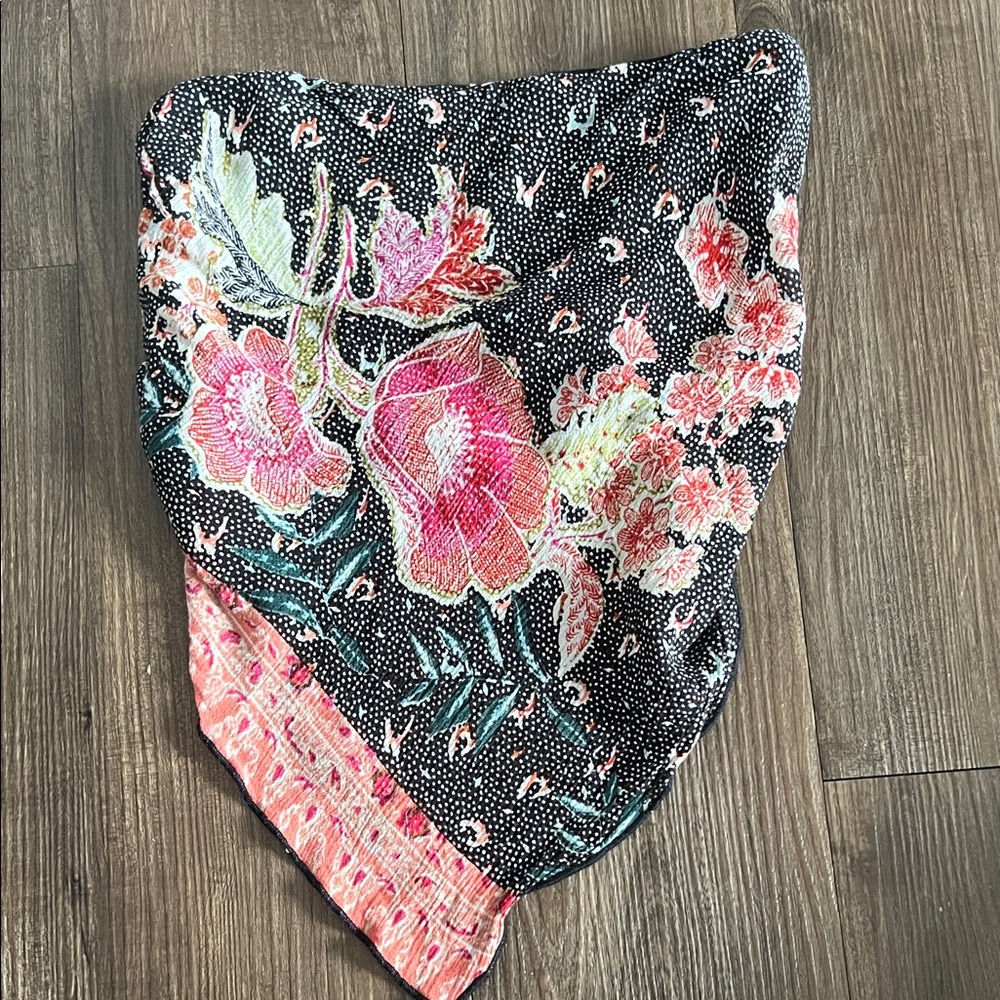Floral Black & Red Bandana Scarf Tubetop